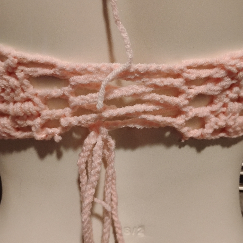 Handmade Pink Crochet Bralette - Picture 12 of 12